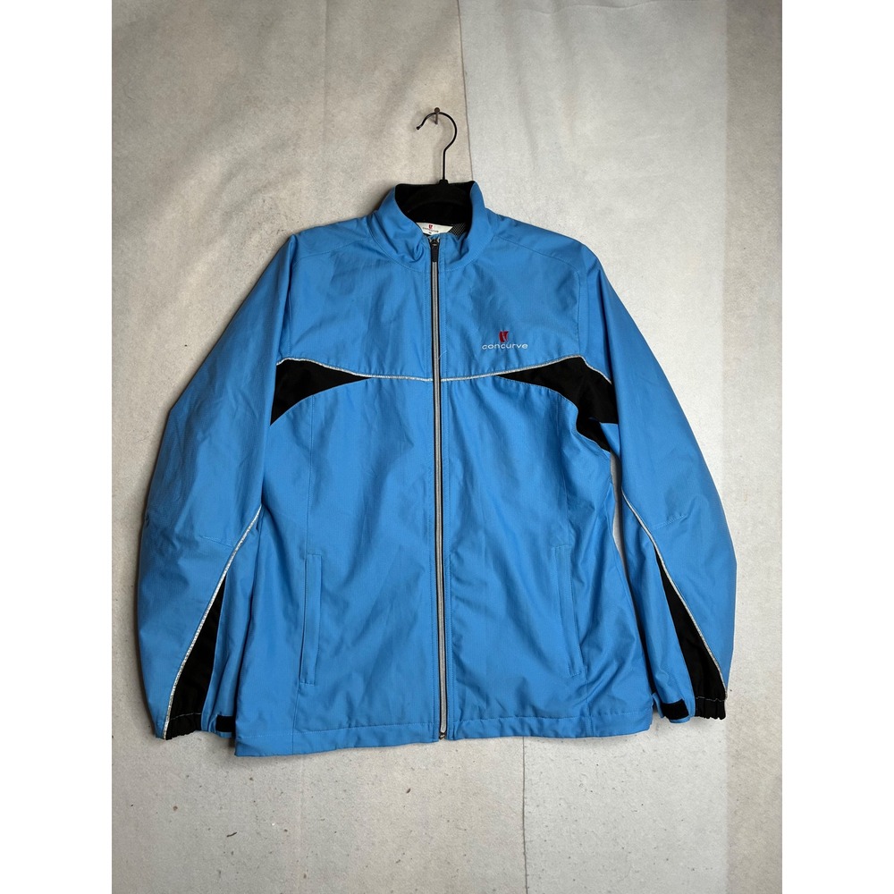 Concurve Windstopper Blue Black Full Zip Running Cycling Jacket Mens 40 Large